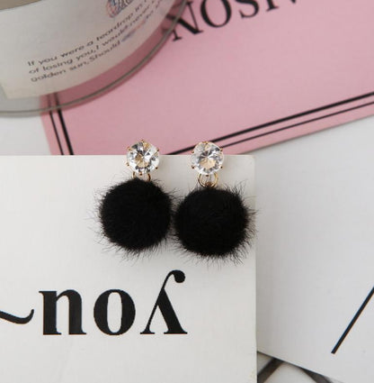 Women's Ear Personalized Versatile Zircon Simple Hairy Earrings