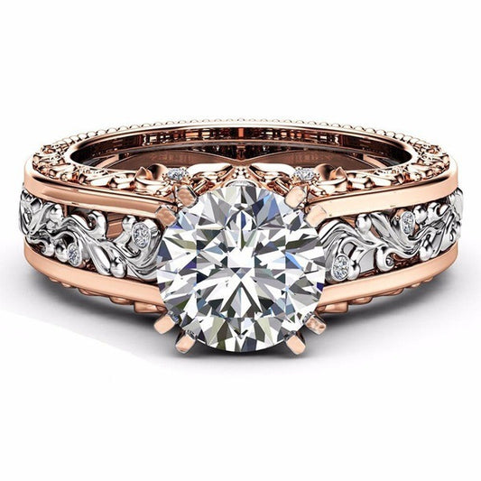Rose Gold Plated Color Separation Colored Rings