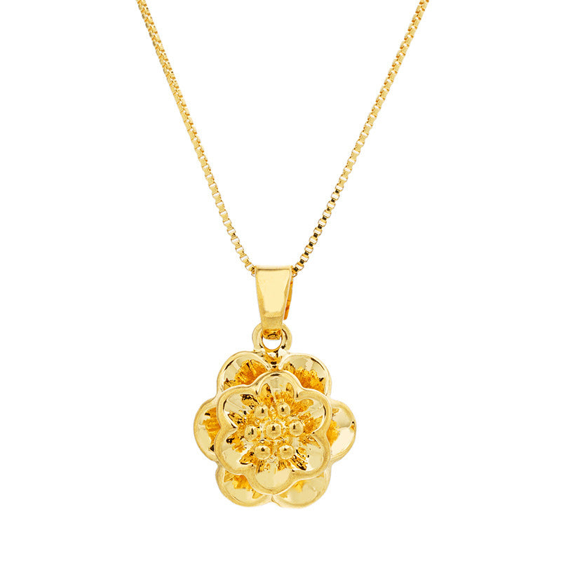 Women's Vietnam Placer Gold Exquisite Small Flower Pendants