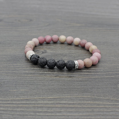 Popular Ornament Rhodochrosite Volcanic Rock Drip Essential Oil Bracelets