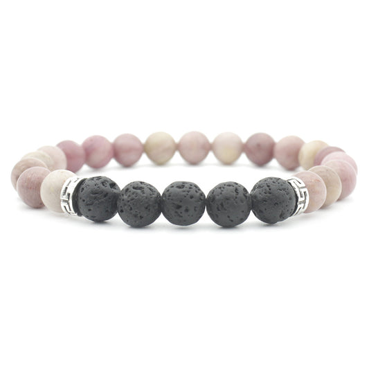 Popular Ornament Rhodochrosite Volcanic Rock Drip Essential Oil Bracelets