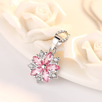 Women's Style Simple Sweet Fashion Zircon Pink Pendants