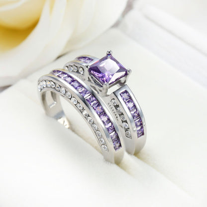 White Gem Zircon Set Jewelry Creative Rings