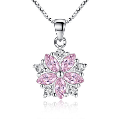 Women's Style Simple Sweet Fashion Zircon Pink Pendants