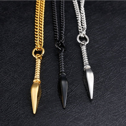 Men's Pure Steel Personality Cool Spearhead Titanium Necklaces