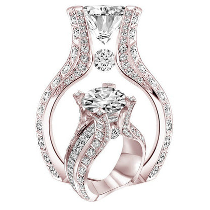 Creative Sier Square Diamond Engagement Hand Rings