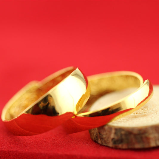 Women's & Men's Gold Open-end Polished Brass Gold-plated Vietnam Rings