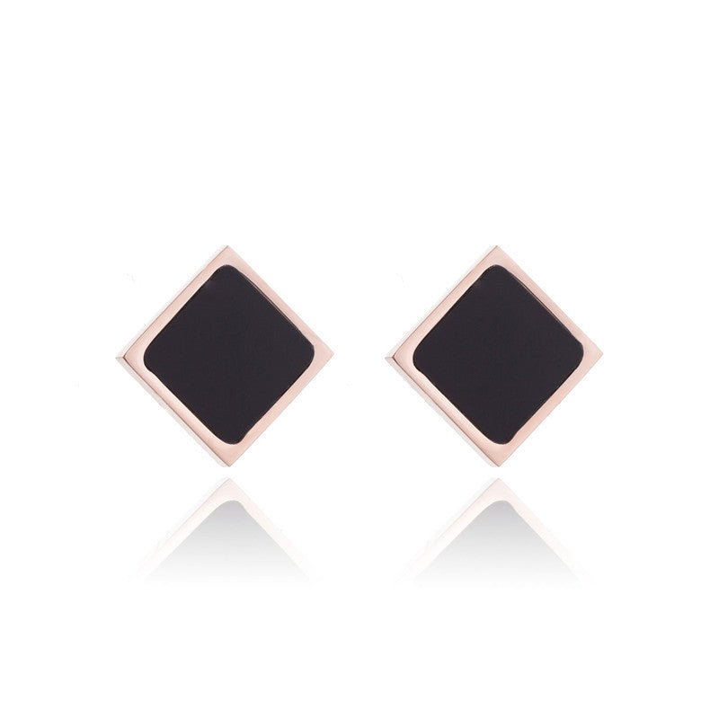 Square Round Geometric Light Luxury Ornament Earrings