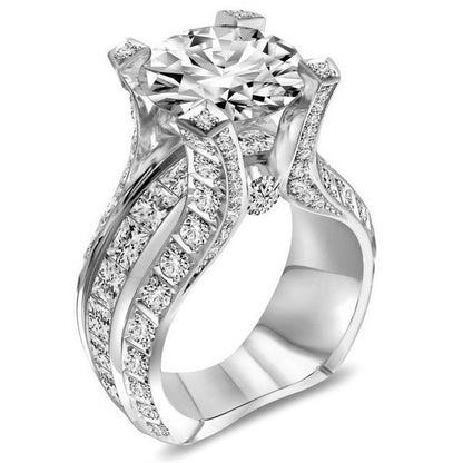 Creative Sier Square Diamond Engagement Hand Rings