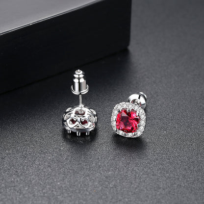 Women's Copper Inlaid Crystal Simple Korean Style Fashion Earrings