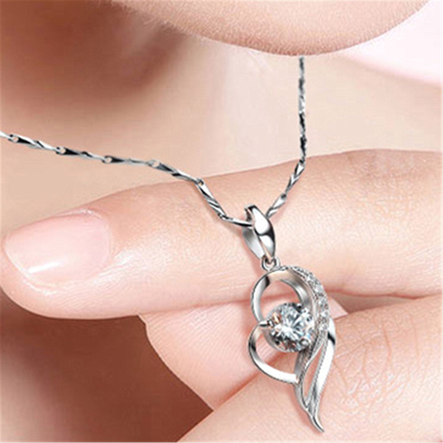 Heart-shaped Female Clavicle Chain May You Love Pendants