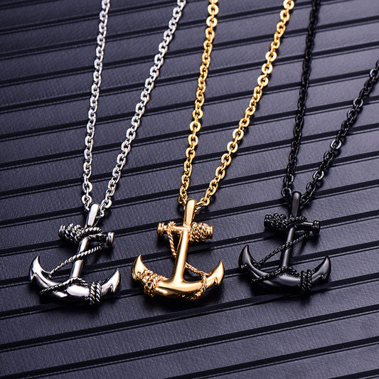 Men's Titanium Steel Boat Cat Stainless Creative Necklaces