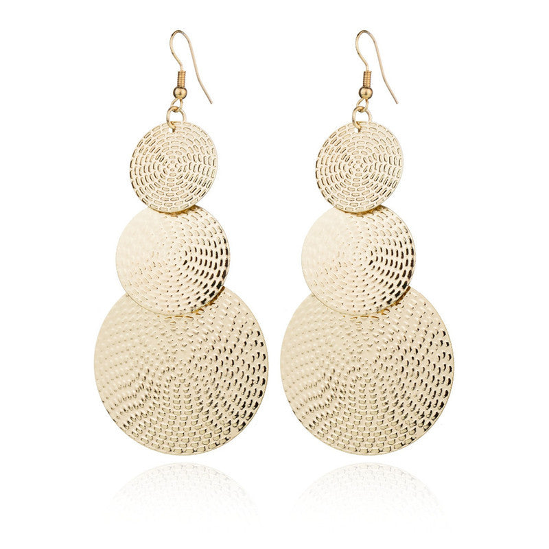 Women's High Profile Generous Disc India Vintage Earrings