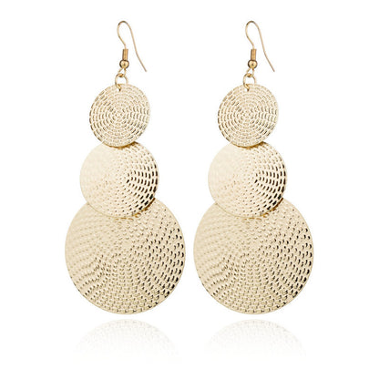 Women's High Profile Generous Disc India Vintage Earrings