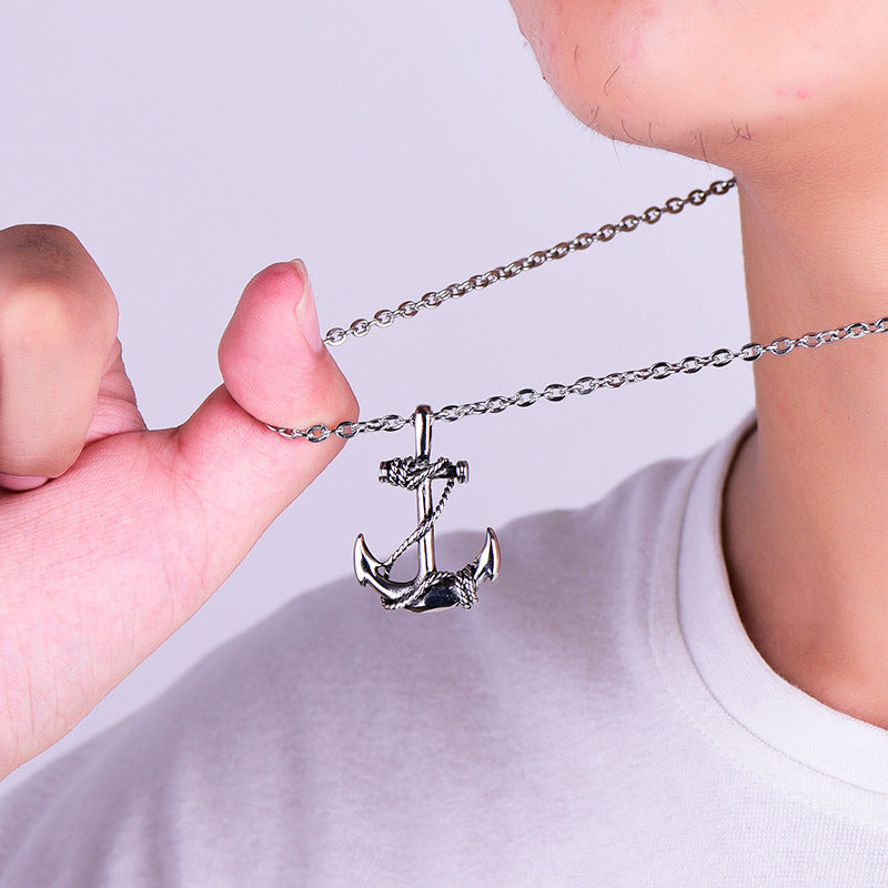 Men's Titanium Steel Boat Cat Stainless Creative Necklaces