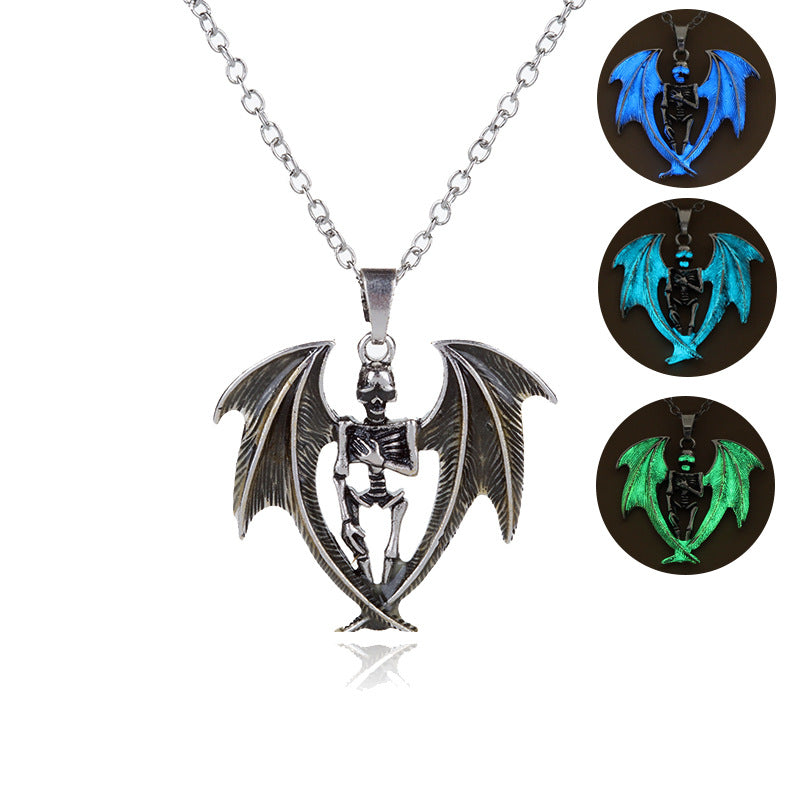 Noctilucent Fashion Flying Dragon Halloween Creative Necklaces