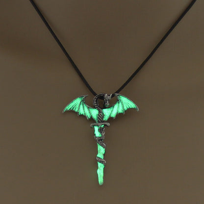 Noctilucent Fashion Flying Dragon Halloween Creative Necklaces