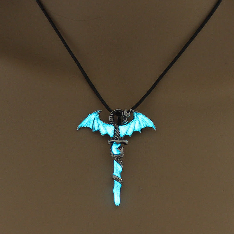 Noctilucent Fashion Flying Dragon Halloween Creative Necklaces