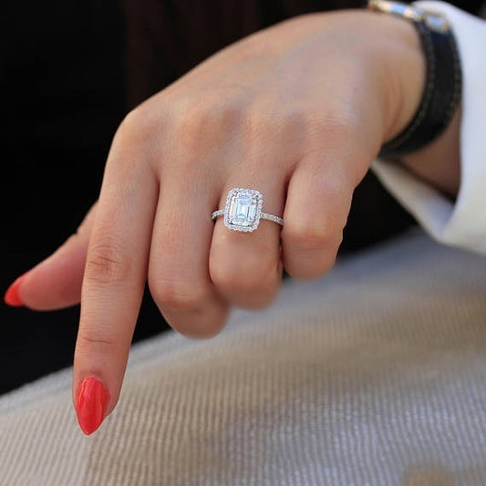 Carat Artificial Zircon Rectangular Princess Fashion Rings
