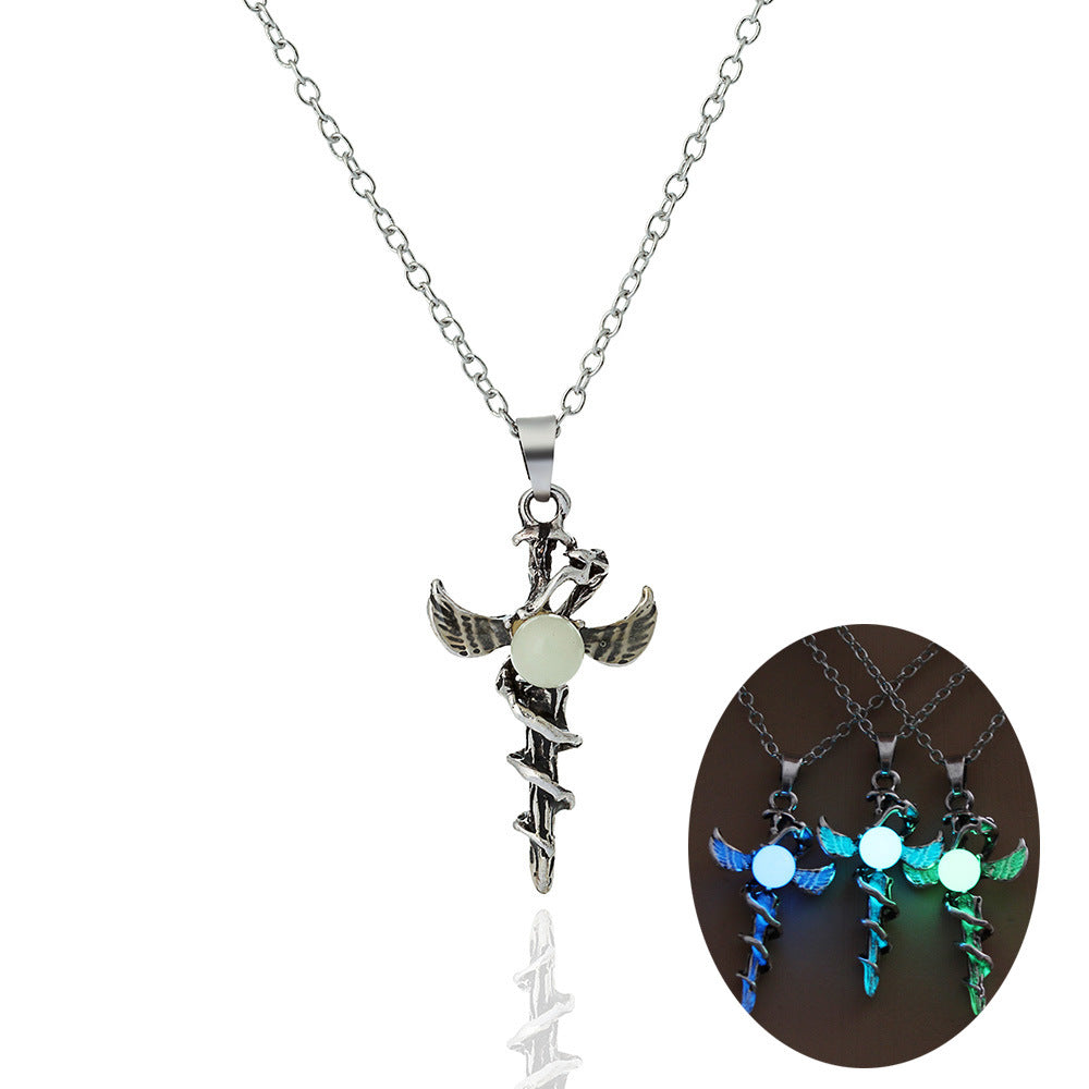 Noctilucent Fashion Flying Dragon Halloween Creative Necklaces