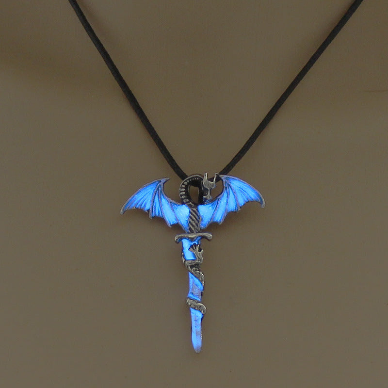 Noctilucent Fashion Flying Dragon Halloween Creative Necklaces