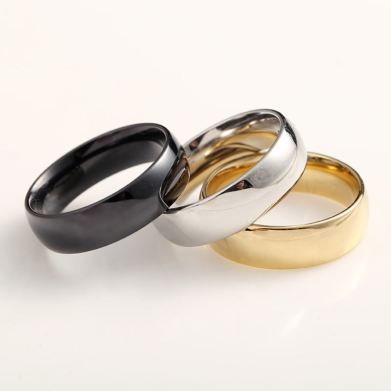 Men's Stainless Steel Simple Fashion Inner Outer Ball Glossy Rings