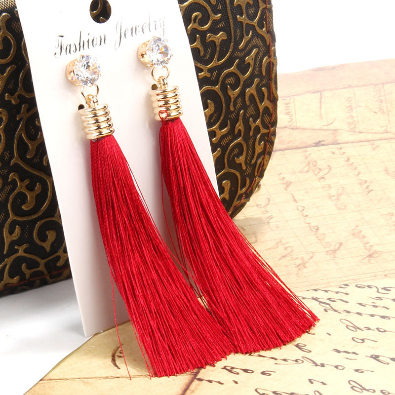 Women's Fashion Popular Bohemian Long Fringe Earrings