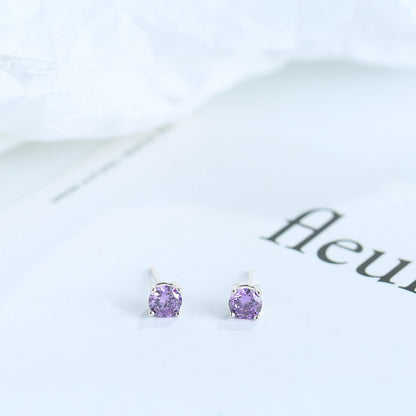 Sier Korean Fashion Rhinestone Zircon Elegant Earrings