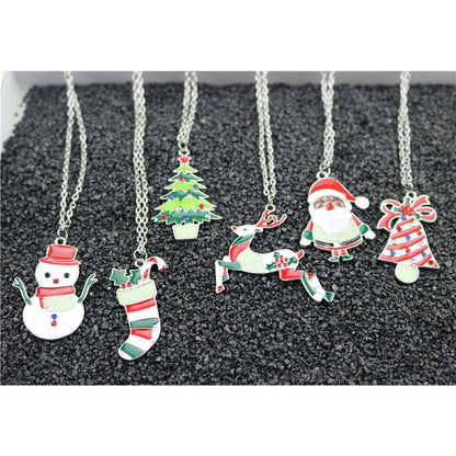 Charming Christmas Sticker Printing Painting Oil Pendants