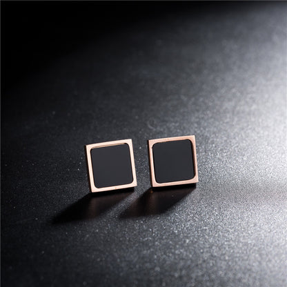 Square Round Geometric Light Luxury Ornament Earrings