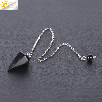 Summer Crystal Stone Rhombus Section Tapered Pendulum Pendants