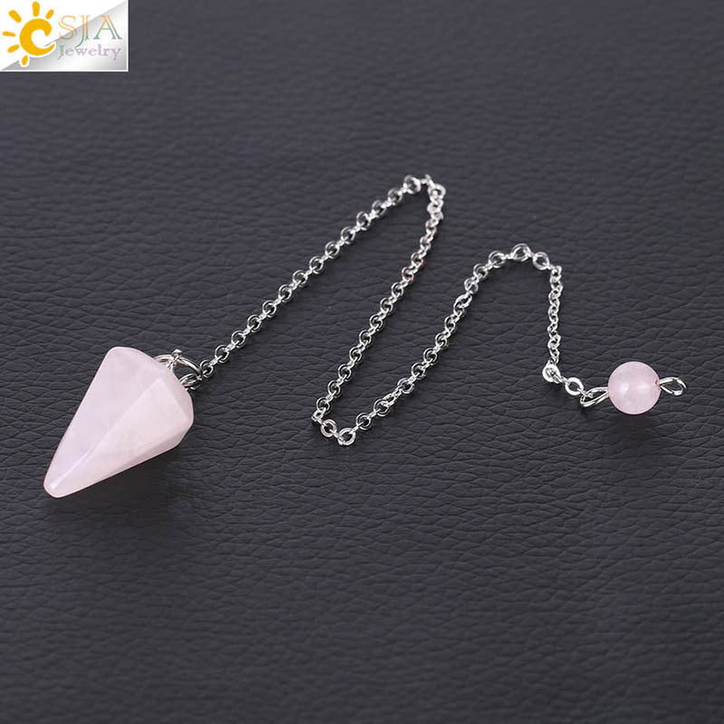 Summer Crystal Stone Rhombus Section Tapered Pendulum Pendants