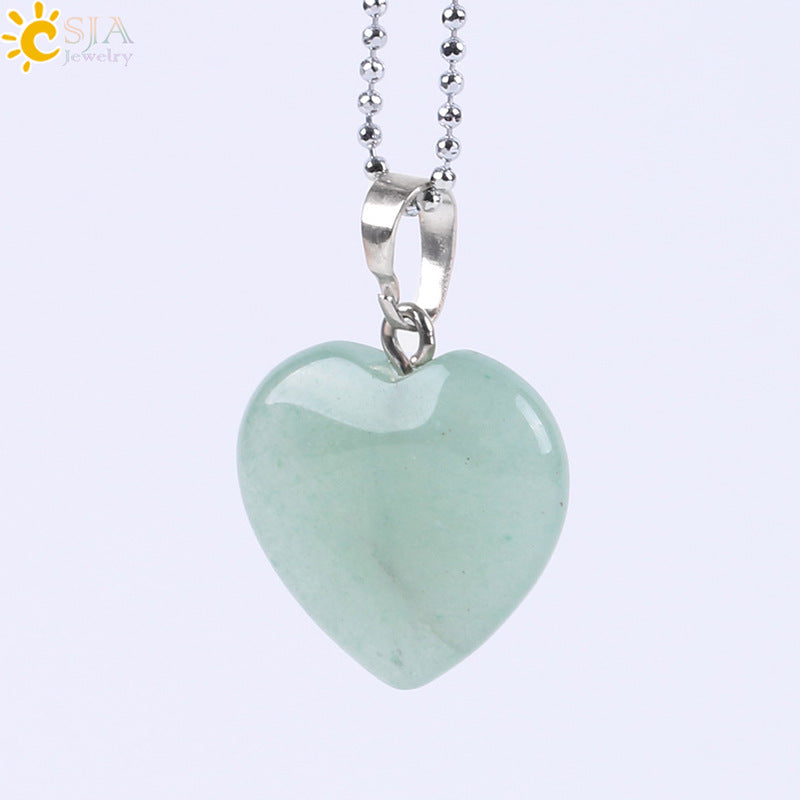 Women's Heart Stone Ornament Accessories Holiday Gift Pendants