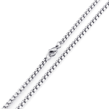 Women's & Men's Stainless Steel Square Pearl Chain Titanium Card Necklaces