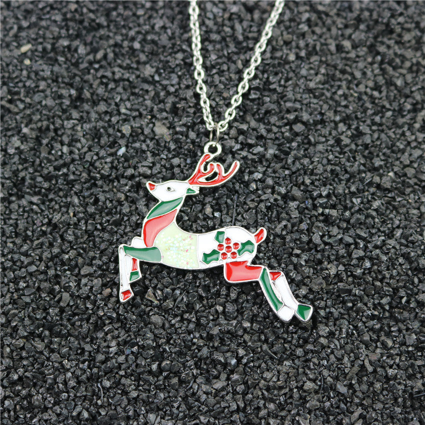 Charming Christmas Sticker Printing Painting Oil Pendants