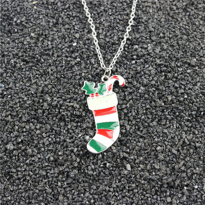 Charming Christmas Sticker Printing Painting Oil Pendants