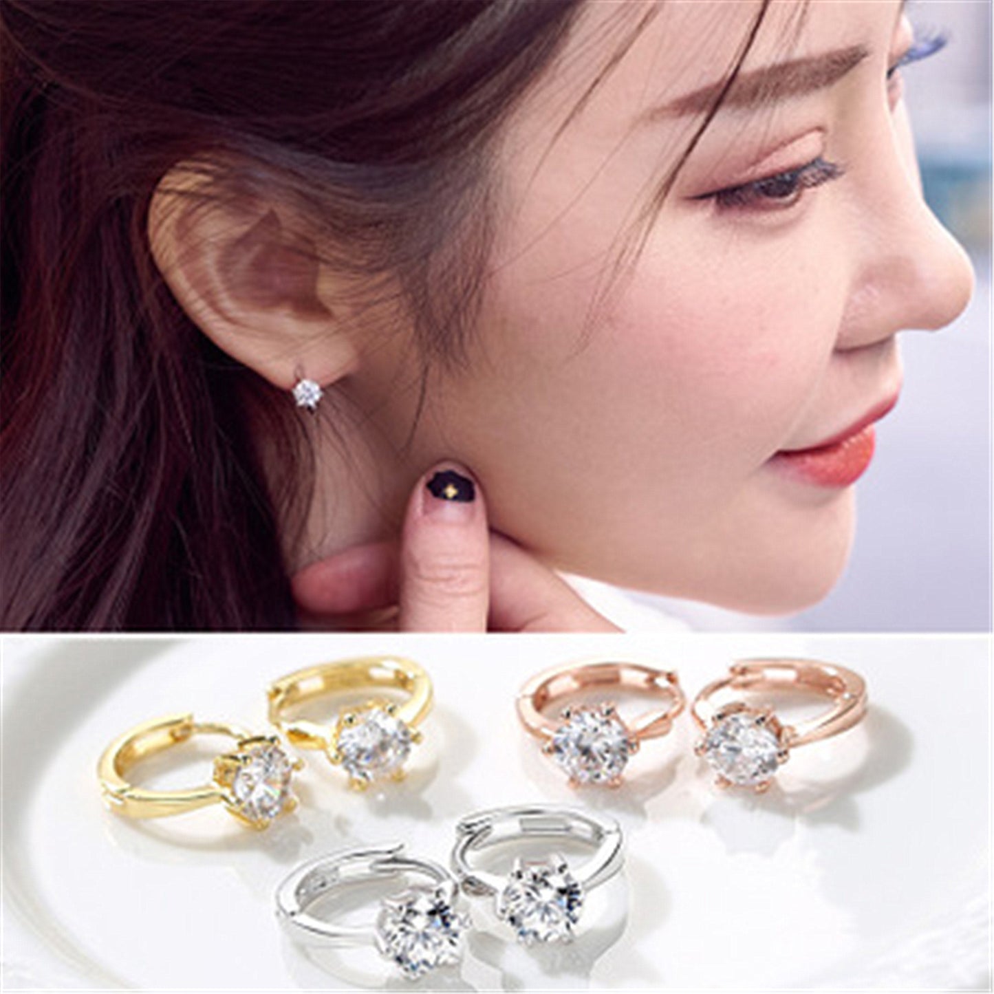 Women's Style Novel Trendy Eight Hearts Arrows Six Claws Earrings