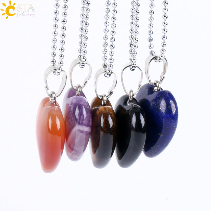 Women's Heart Stone Ornament Accessories Holiday Gift Pendants