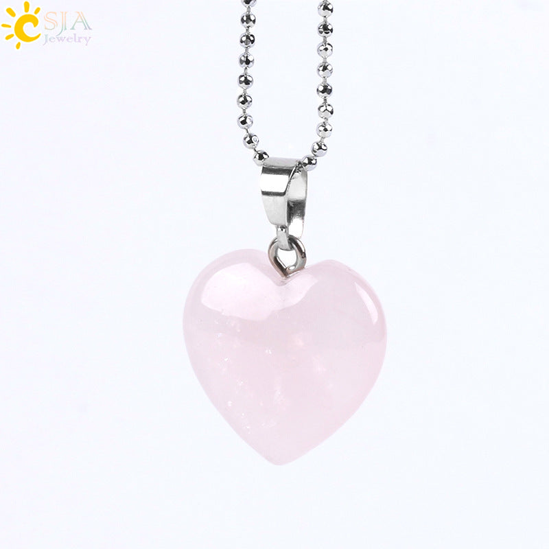 Women's Heart Stone Ornament Accessories Holiday Gift Pendants