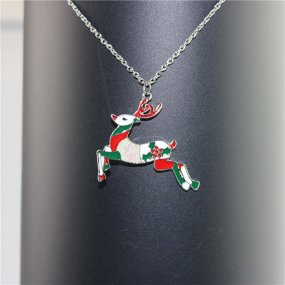 Charming Christmas Sticker Printing Painting Oil Pendants