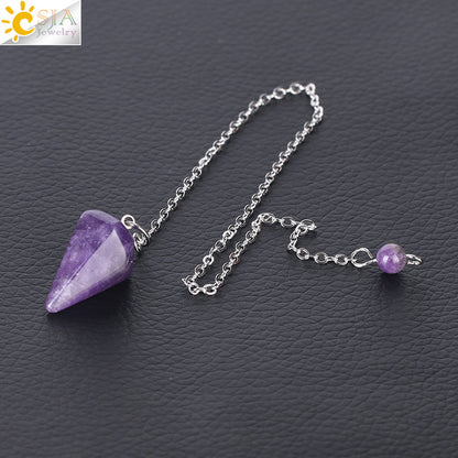 Summer Crystal Stone Rhombus Section Tapered Pendulum Pendants