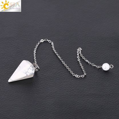 Summer Crystal Stone Rhombus Section Tapered Pendulum Pendants