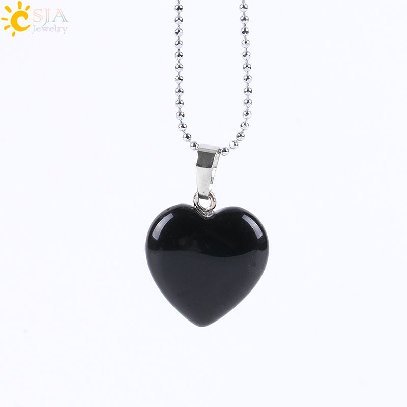 Women's Heart Stone Ornament Accessories Holiday Gift Pendants