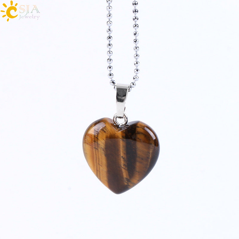 Women's Heart Stone Ornament Accessories Holiday Gift Pendants