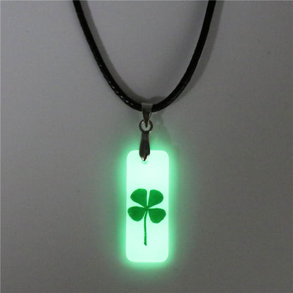 Women's Luminous Clover Summer High-grade Natural Epoxy Pendants