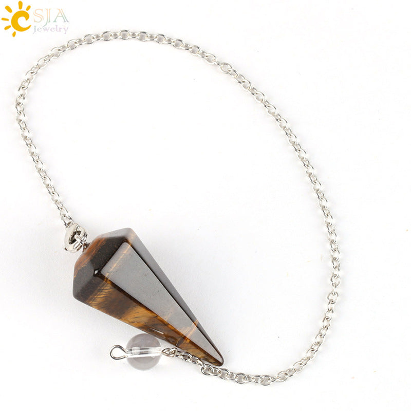 Large Natural Stone Flexible Pendulum Unisex Pendants