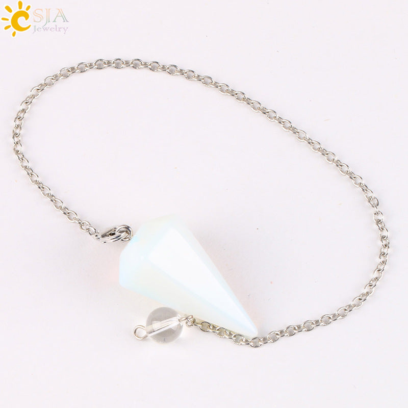 Large Natural Stone Flexible Pendulum Unisex Pendants