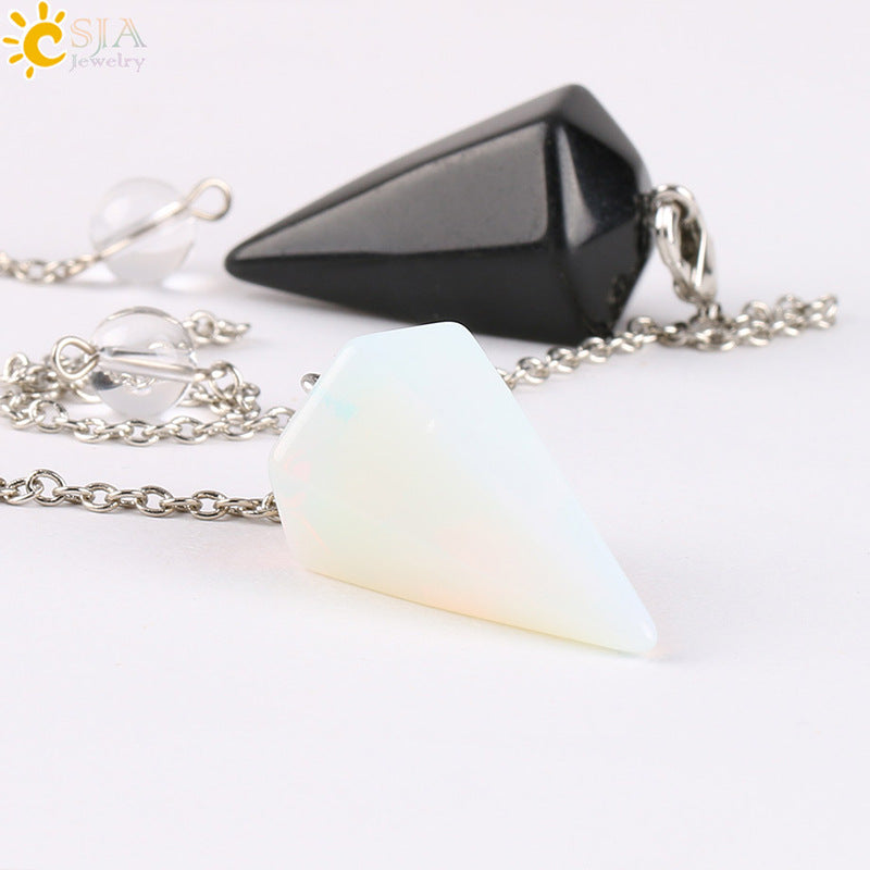 Large Natural Stone Flexible Pendulum Unisex Pendants