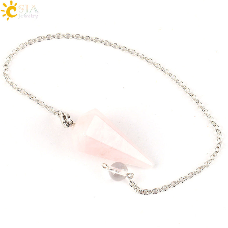 Large Natural Stone Flexible Pendulum Unisex Pendants