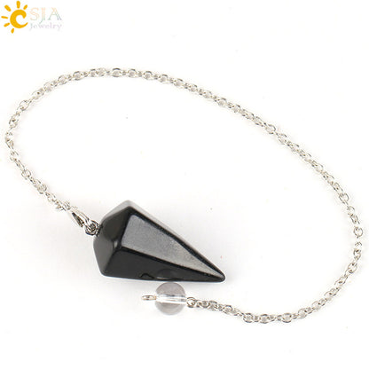 Large Natural Stone Flexible Pendulum Unisex Pendants